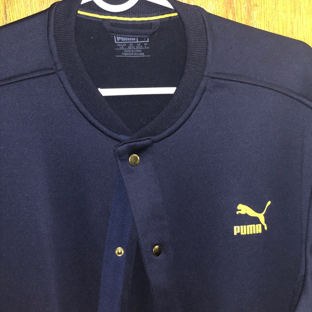 Puma Clyde button up athletic dry fit material